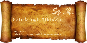 Szirányi Miklós névjegykártya