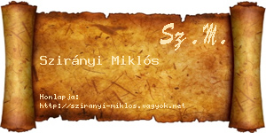 Szirányi Miklós névjegykártya